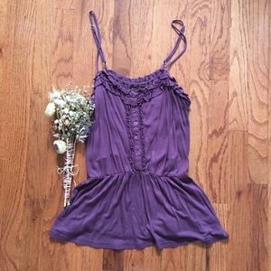 Purple Peplum Tank Top